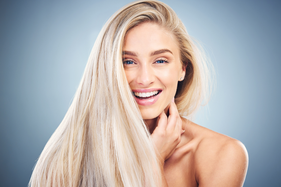 Professional hair care and blonde maintenance showing healthy blonde hair