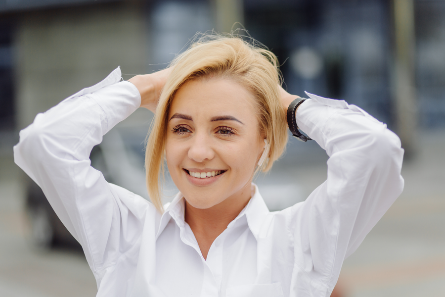 Long blonde hair care