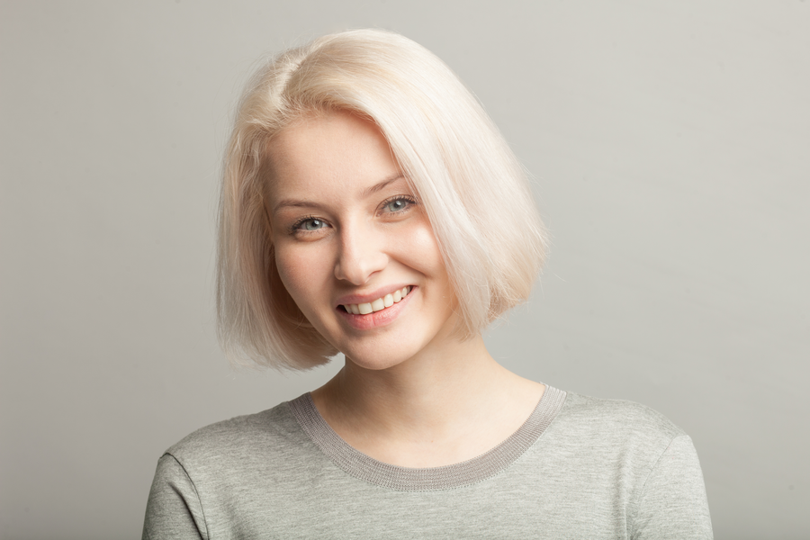 Beautiful platinum blonde hair showing cool, icy tones